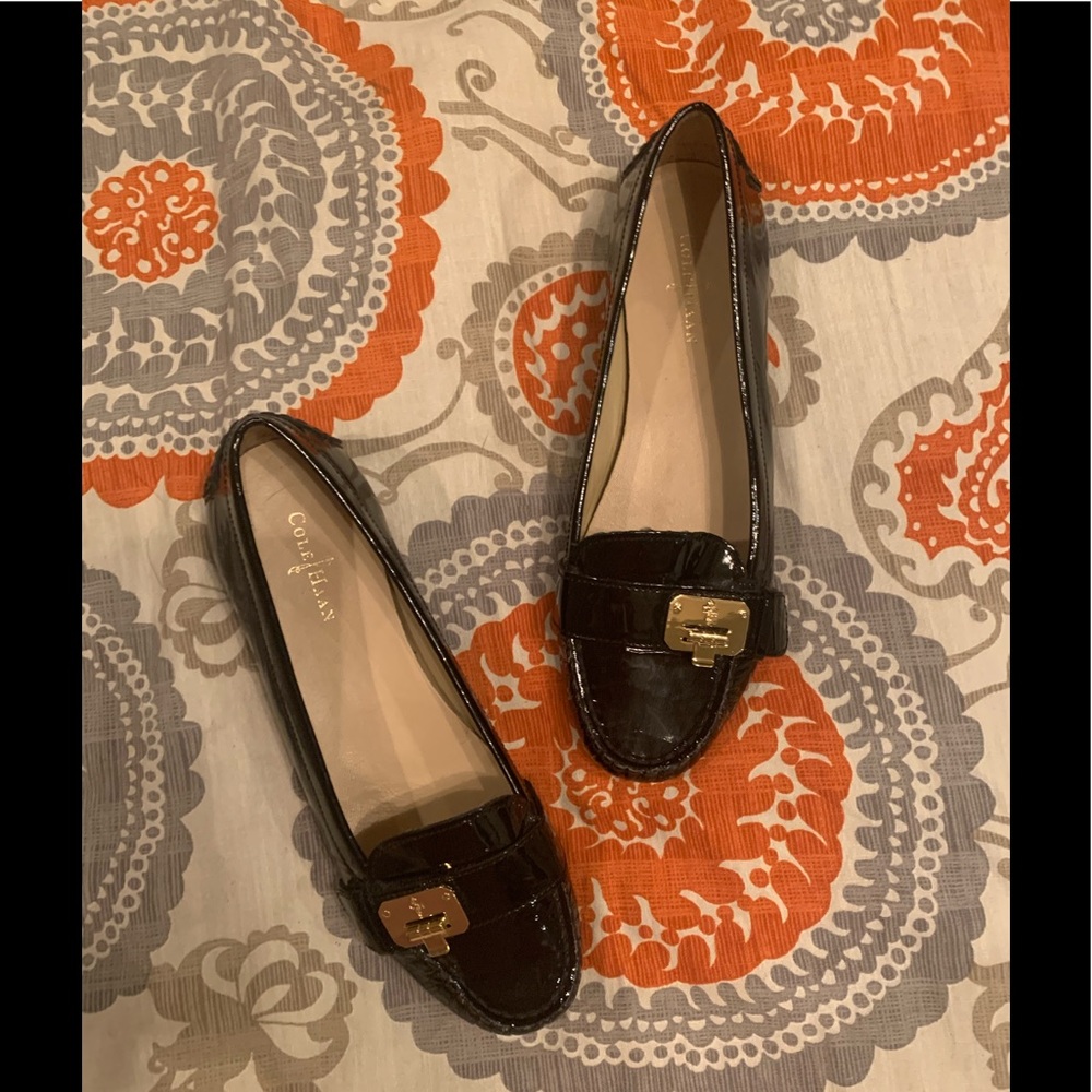 Cole Haan Black patent driving shoes